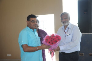 Mr Sheel Tripathi UP Irrigation dept greets Mr Mayaker ONGC coordinator